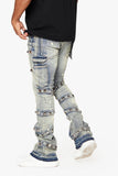 "PYRGOS" STACKED FLARE JEAN BLUE WASH "PYRGOS" STACKED FLARE JEAN BLUE WASH