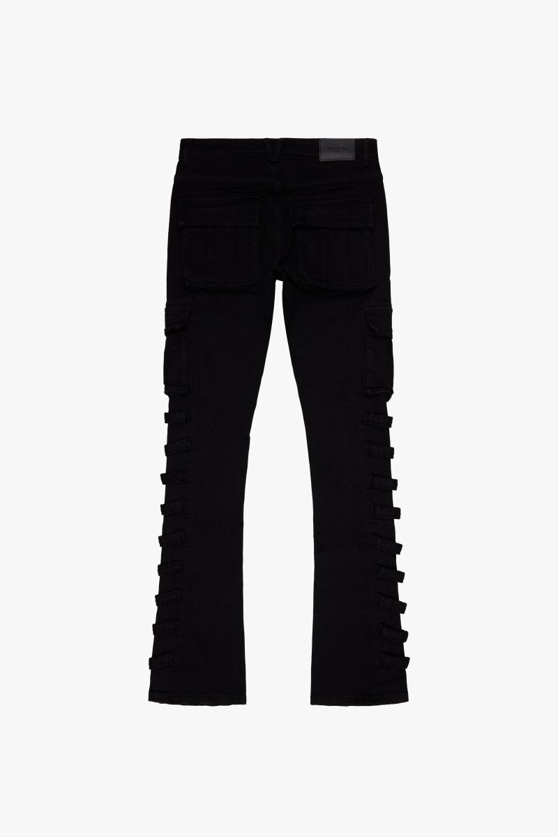 "QUANTICO" STACKED FLARE JEAN BLACK "QUANTICO" STACKED FLARE JEAN BLACK