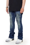 “RIDGES”  SUPER STACKED FLARE JEAN DK. BLUE WASHED “RIDGES”  SUPER STACKED FLARE JEAN DK. BLUE WASHED