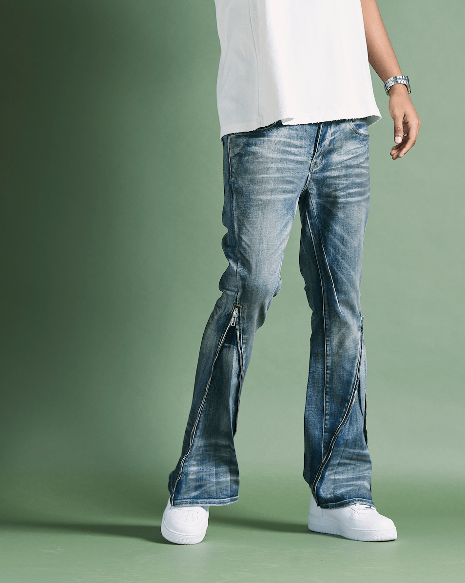 "RUNNER" SKINNY DENIM BLUE DIRTY WASH "RUNNER" SKINNY DENIM BLUE DIRTY WASH