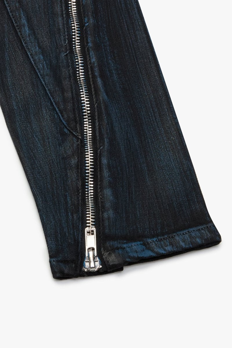 "RUNNER"SKINNY JEAN BLACK BLUE WAXED "RUNNER"SKINNY JEAN BLACK BLUE WAXED
