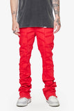 “SABER” STACKED FLARE JEAN RED WASHED “SABER” STACKED FLARE JEAN RED WASHED