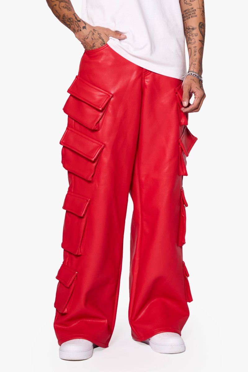 "SASORI" BAGGY VEGAN LEATHER JEANRED "SASORI" BAGGY VEGAN LEATHER JEANRED