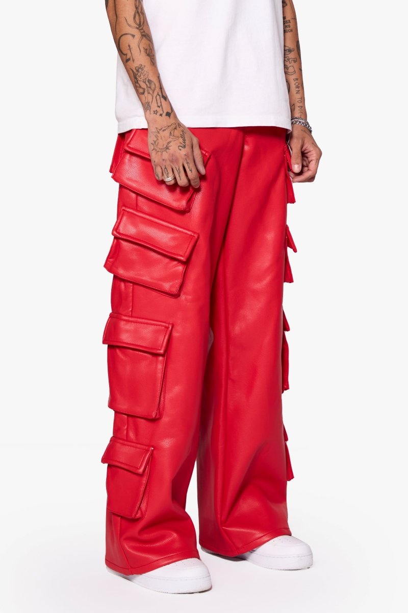"SASORI" BAGGY VEGAN LEATHER JEANRED "SASORI" BAGGY VEGAN LEATHER JEANRED