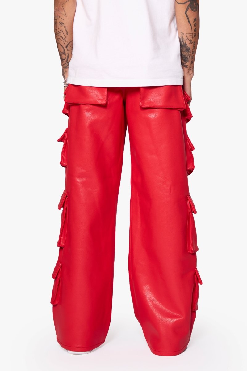 "SASORI" BAGGY VEGAN LEATHER JEANRED "SASORI" BAGGY VEGAN LEATHER JEANRED