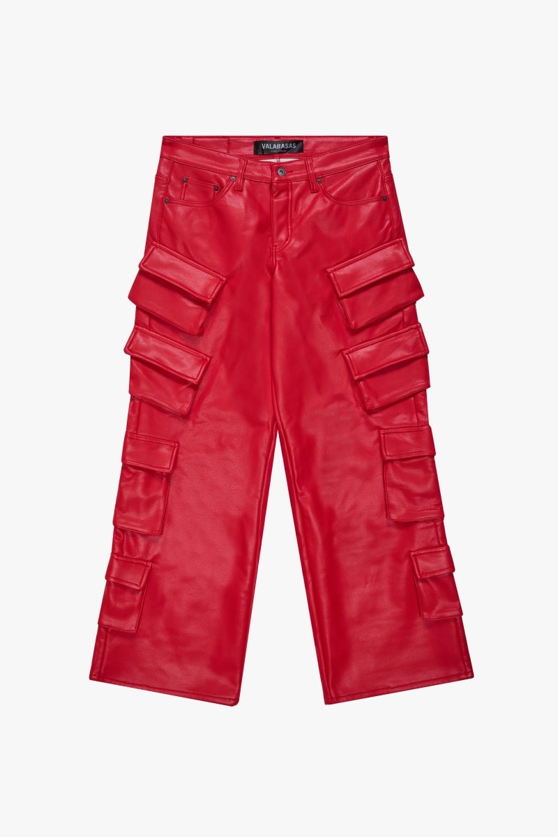 "SASORI" BAGGY VEGAN LEATHER JEANRED "SASORI" BAGGY VEGAN LEATHER JEANRED