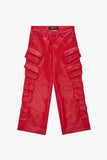"SASORI" BAGGY VEGAN LEATHER JEANRED "SASORI" BAGGY VEGAN LEATHER JEANRED