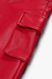 "SASORI" BAGGY VEGAN LEATHER JEANRED "SASORI" BAGGY VEGAN LEATHER JEANRED