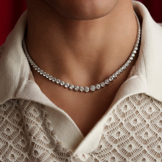 Silver 3 Prong Tennis Chain