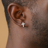 Vermeil Diamond Mini Cross Earrings Vermeil Diamond Mini Cross Earrings