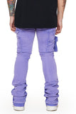 “SMOOTH” STACKED FLARE JEAN PURPLE-BLUE “SMOOTH” STACKED FLARE JEAN PURPLE-BLUE