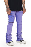 “SMOOTH” STACKED FLARE JEAN PURPLE-BLUE “SMOOTH” STACKED FLARE JEAN PURPLE-BLUE