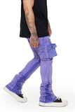 “SMOOTH” STACKED FLARE JEAN PURPLE-BLUE “SMOOTH” STACKED FLARE JEAN PURPLE-BLUE