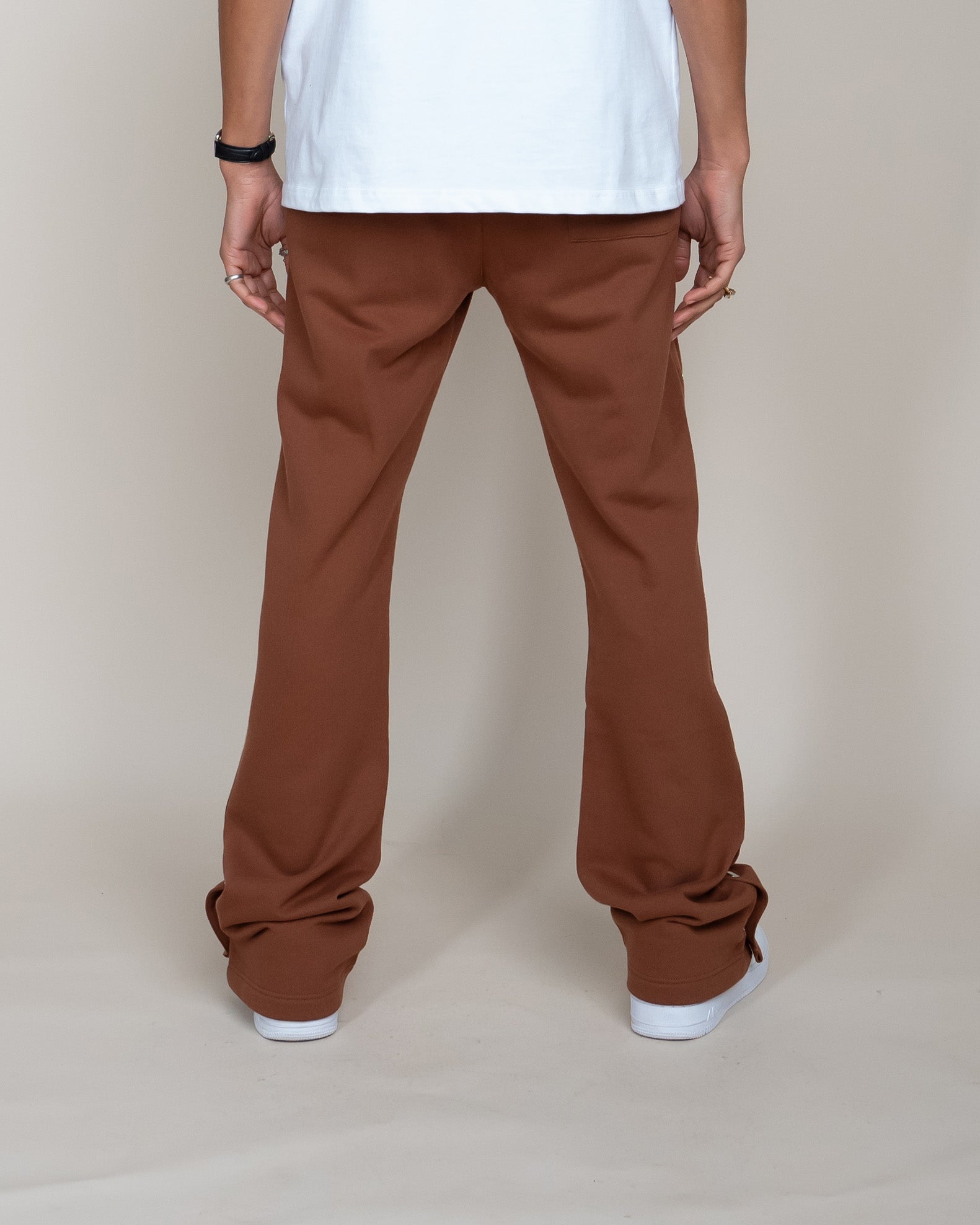 EPTM French Terry Snap Flared Pants - Brown EPTM French Terry Snap Flared Pants - Brown