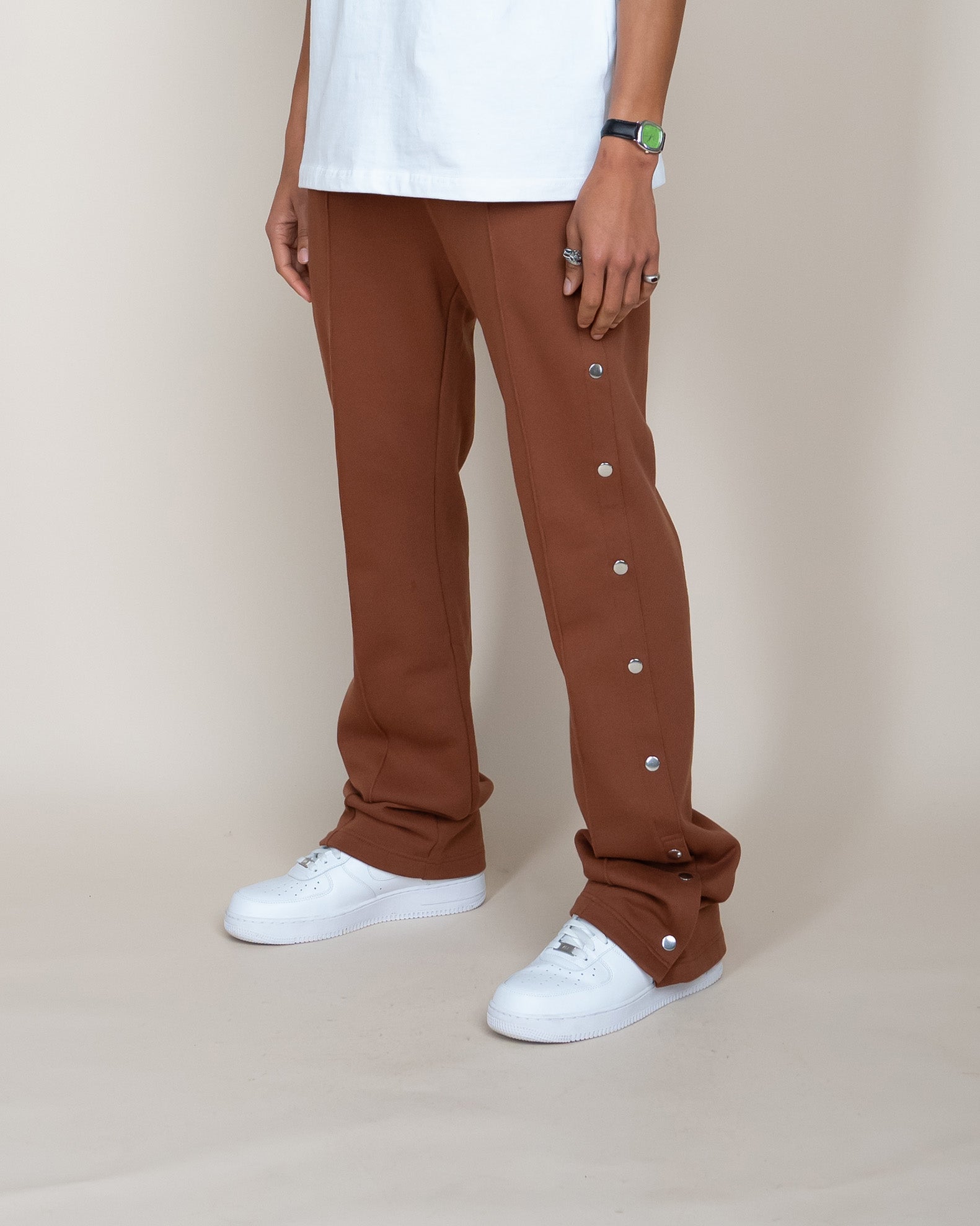 EPTM French Terry Snap Flared Pants - Brown EPTM French Terry Snap Flared Pants - Brown