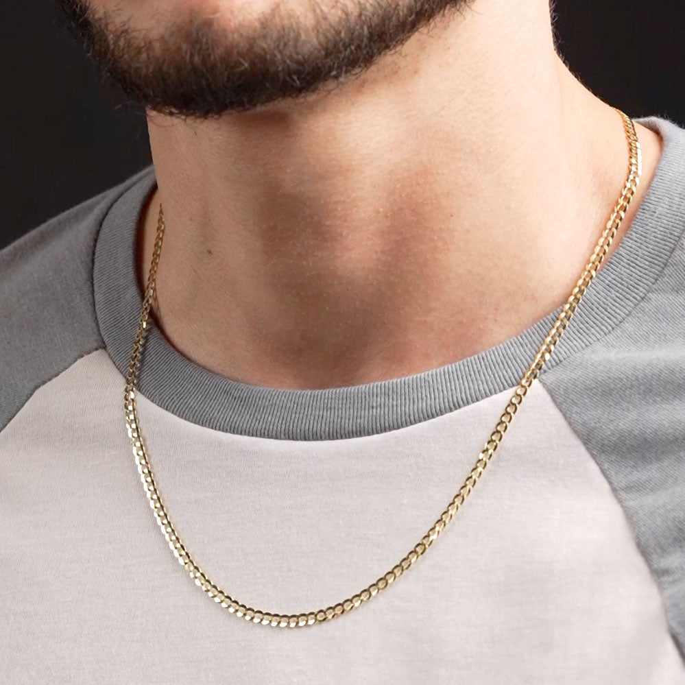 Solid Gold Curb Cuban Chain 3.5mm Solid Gold Curb Cuban Chain 3.5mm
