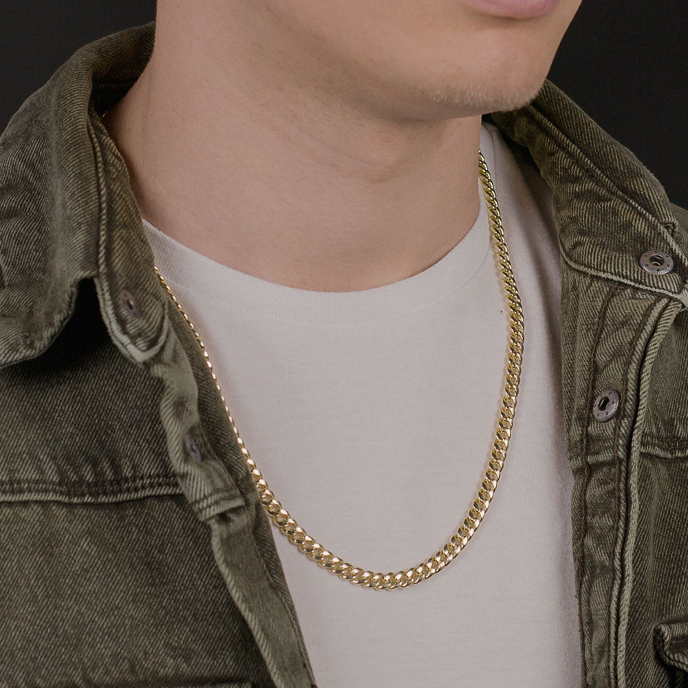 Solid Gold Cuban Link Chain Hollow Solid Gold Cuban Link Chain Hollow