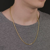 Solid Gold Palm Wheat Franco Chain Hollow Solid Gold Palm Wheat Franco Chain Hollow