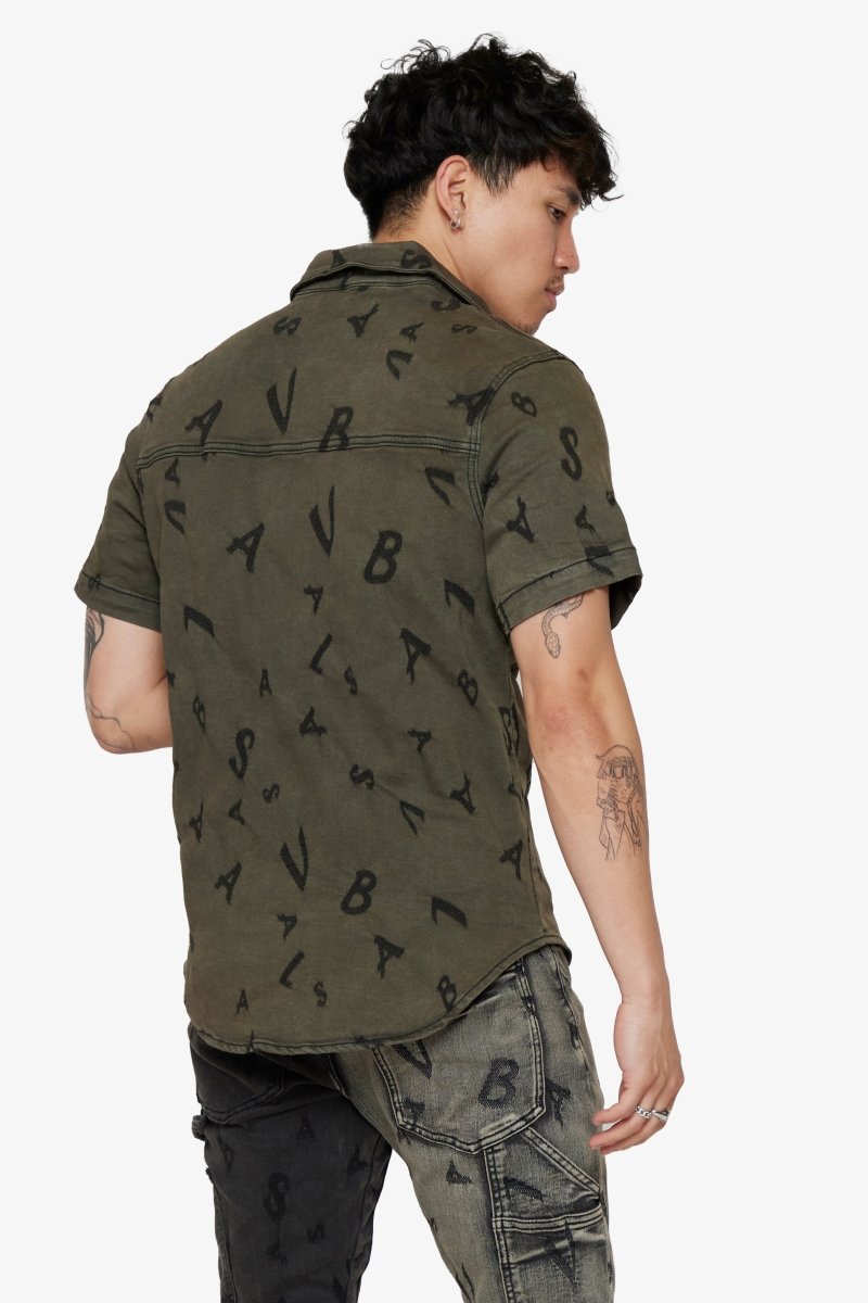 "SOLITARE" DENIM BUTTON UP MATTE BLACK "SOLITARE" DENIM BUTTON UP MATTE BLACK