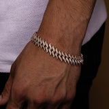 Diamond Spiked Laurel Cuban Bracelet Diamond Spiked Laurel Cuban Bracelet