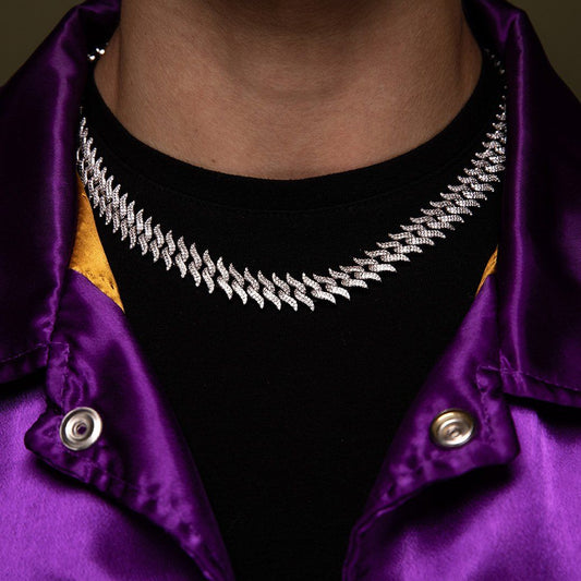 Spiked Laurel Diamond Cuban Chain