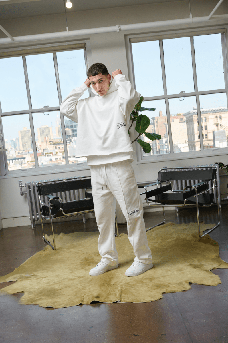 "STEEL" CROPPED HOODIE WHITE "STEEL" CROPPED HOODIE WHITE