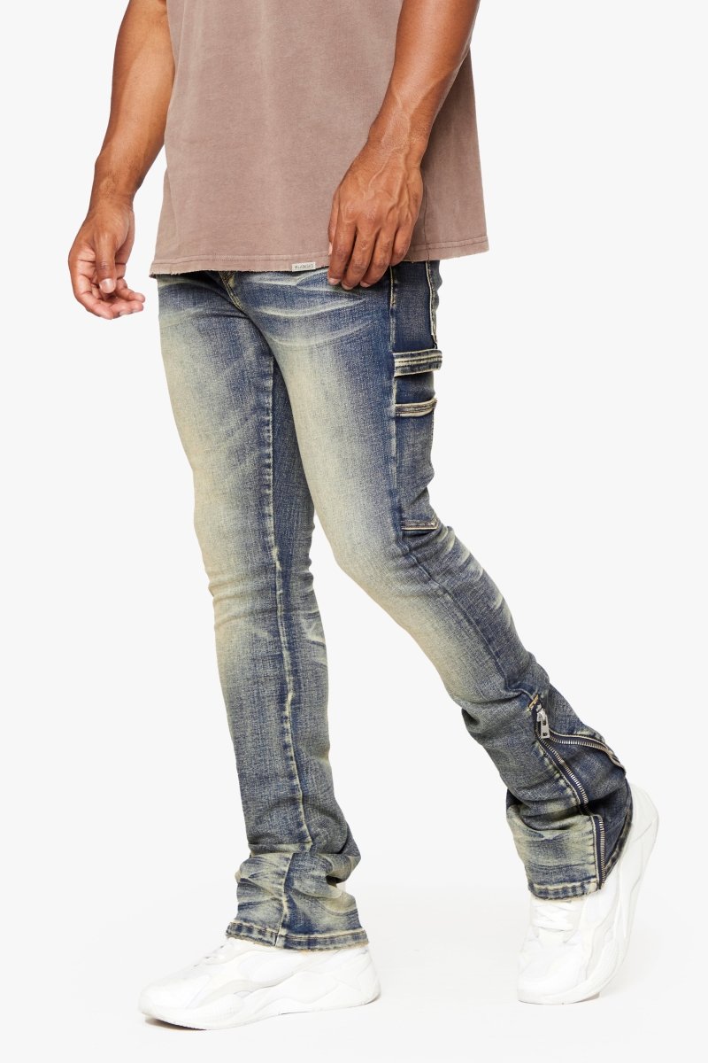 "STREAMLINE" STACKED FLARE JEAN DK VINTAGE WASHED "STREAMLINE" STACKED FLARE JEAN DK VINTAGE WASHED