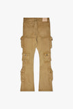 Strike Stacked Flare Jean Khaki Washed Strike Stacked Flare Jean Khaki Washed