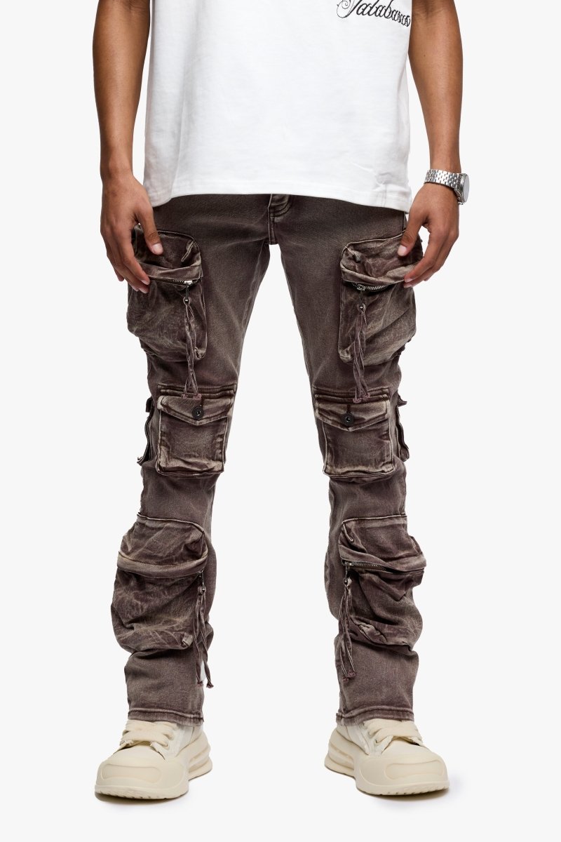 Strike Stacked Flare Jean Success Brown Wash Strike Stacked Flare Jean Success Brown Wash
