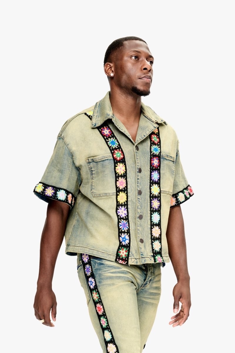 Struggle Button Down Vintage Blue Struggle Button Down Vintage Blue