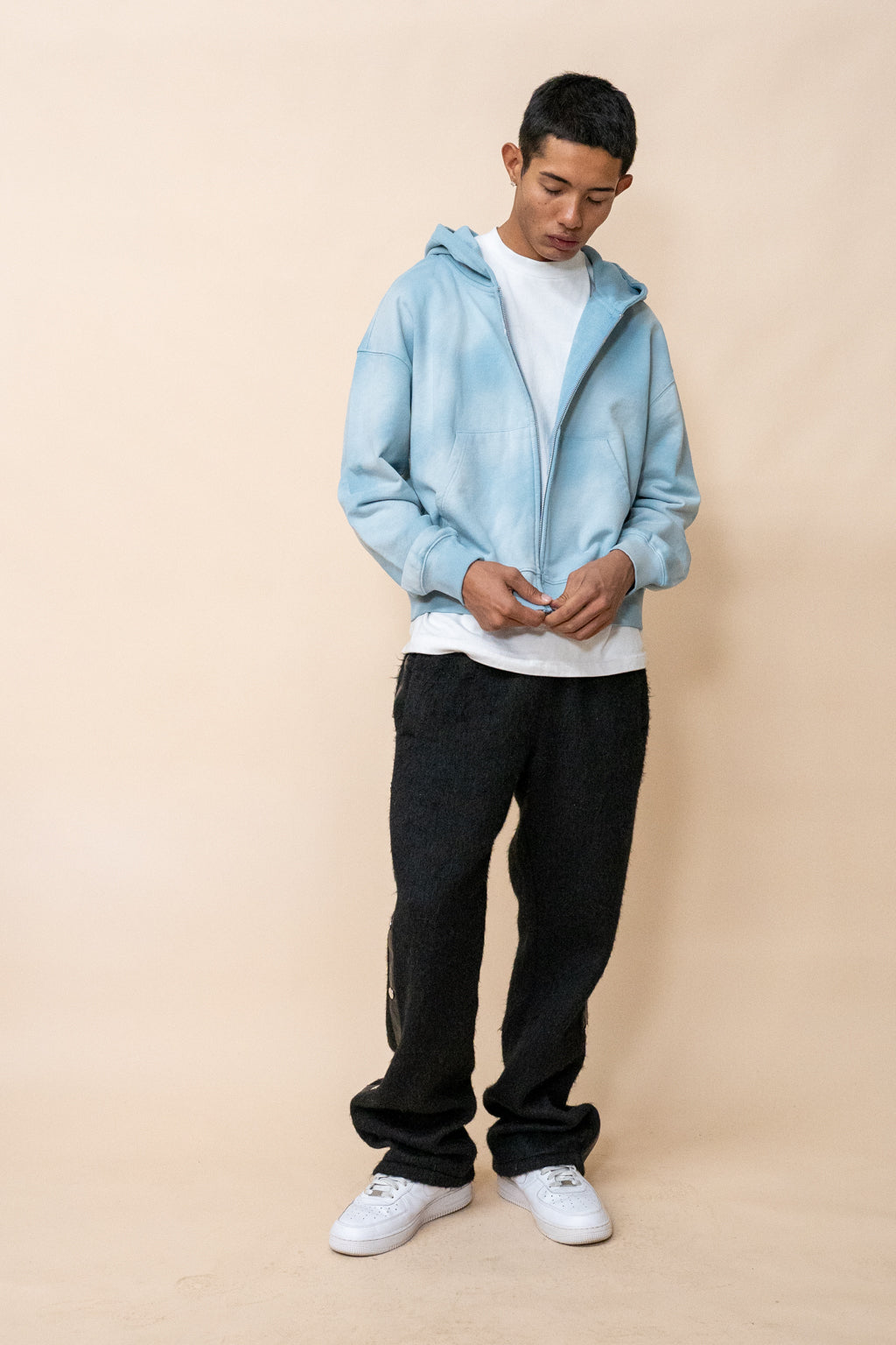 EPTM Sun Faded Cropped Zip Up Hoodie - Sky Blue EPTM Sun Faded Cropped Zip Up Hoodie - Sky Blue