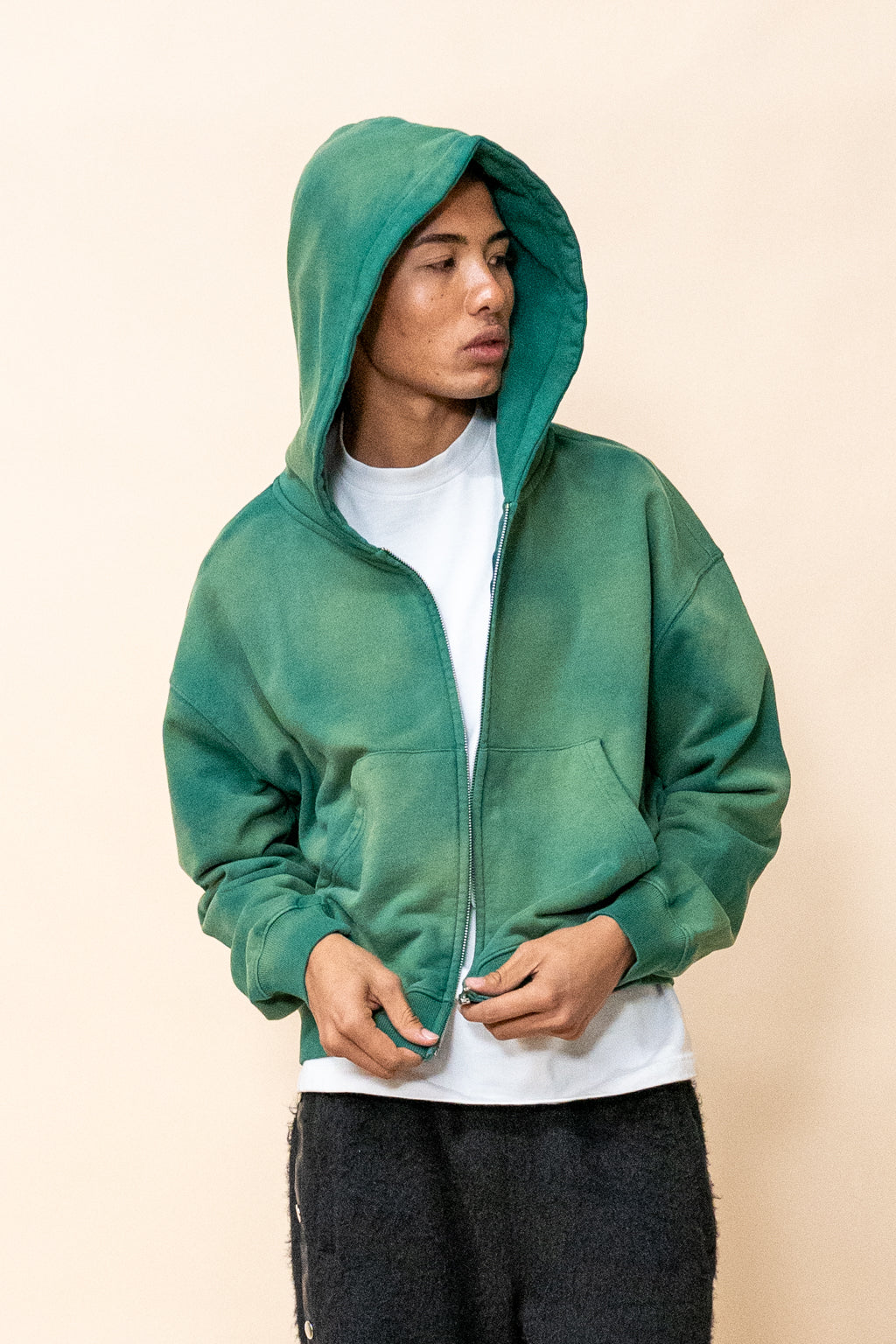 EPTM Sun Faded Cropped Zip Up Hoodie - Hunter Green EPTM Sun Faded Cropped Zip Up Hoodie - Hunter Green