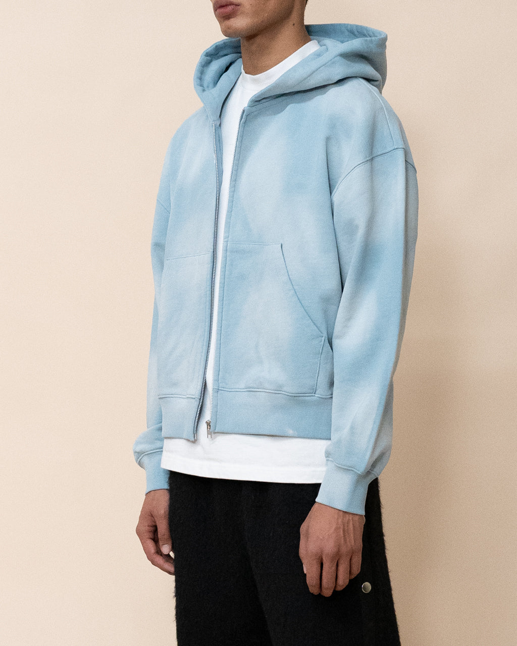 EPTM Sun Faded Cropped Zip Up Hoodie - Sky Blue EPTM Sun Faded Cropped Zip Up Hoodie - Sky Blue
