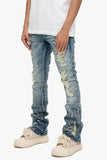 Tearaway Stacked Flare Jean Dark Blue Wash Tearaway Stacked Flare Jean Dark Blue Wash