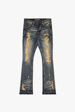 Tearaway Stacked Flare Jean Dark Vintage Washed Tearaway Stacked Flare Jean Dark Vintage Washed