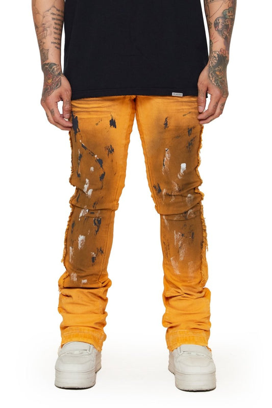 “TENACITY" STACKED FLARE JEAN ORANGE