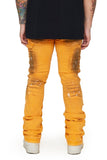 “TENACITY" STACKED FLARE JEAN ORANGE “TENACITY" STACKED FLARE JEAN ORANGE