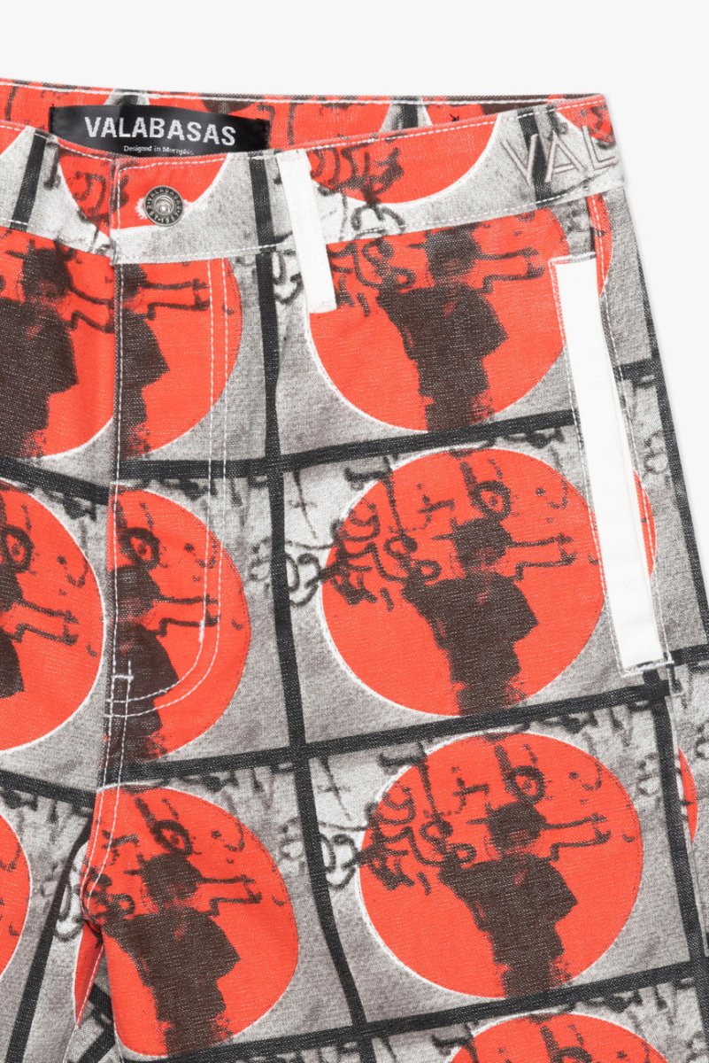 "THAHAB" STRAIGHT PANT BLACK MULTI "THAHAB" STRAIGHT PANT BLACK MULTI