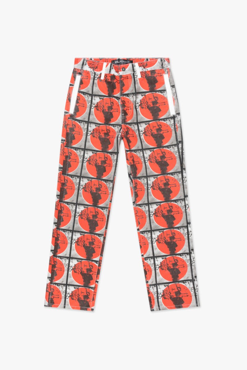 "THAHAB" STRAIGHT PANT BLACK MULTI "THAHAB" STRAIGHT PANT BLACK MULTI