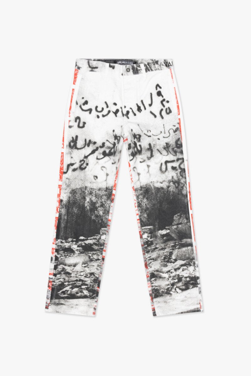 "THAHAB" STRAIGHT PANT WHITE MULTI "THAHAB" STRAIGHT PANT WHITE MULTI