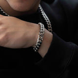 Cuban Link Bracelet White Gold 12mm Cuban Link Bracelet White Gold 12mm