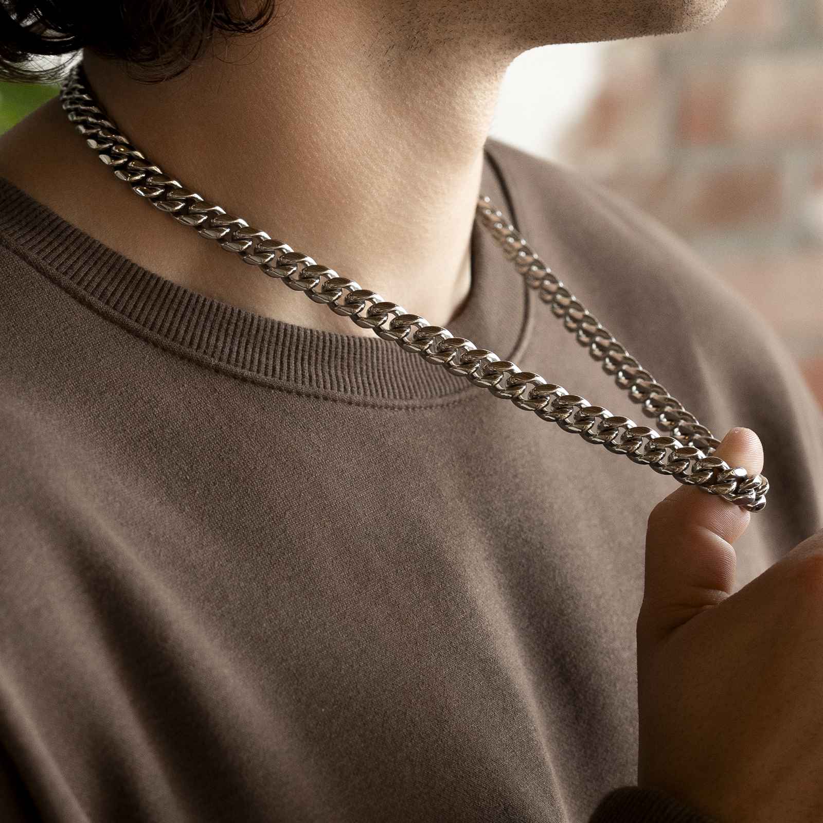 Cuban Link Chain White Gold 10mm Cuban Link Chain White Gold 10mm