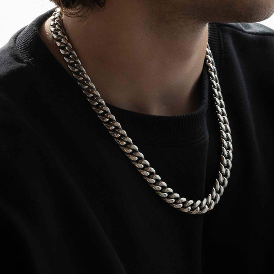 Cuban Link Chain White Gold 12mm