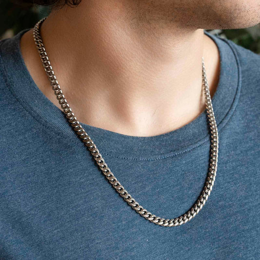 Cuban Link Chain White Gold 6mm