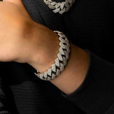 3 Row Diamond Cuban Bracelet 18mm 3 Row Diamond Cuban Bracelet 18mm