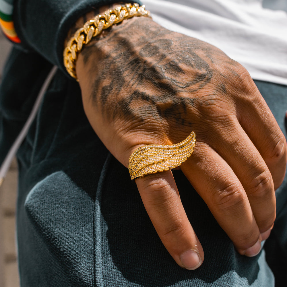 Men's Diamond Angel Wing Ring Men's Diamond Angel Wing Ring