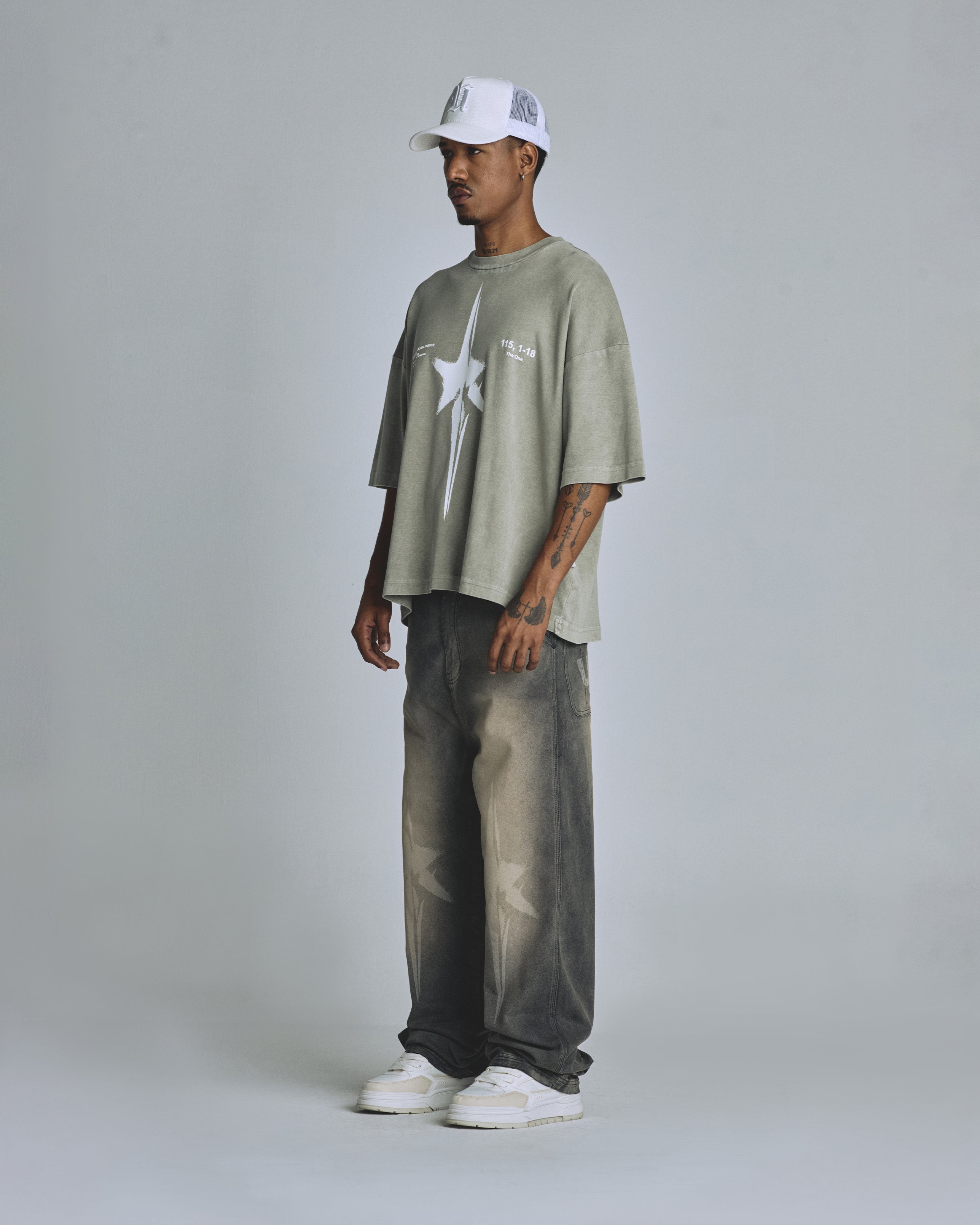 The One Star Boxy Fit Tshirt Vintage Green The One Star Boxy Fit Tshirt Vintage Green