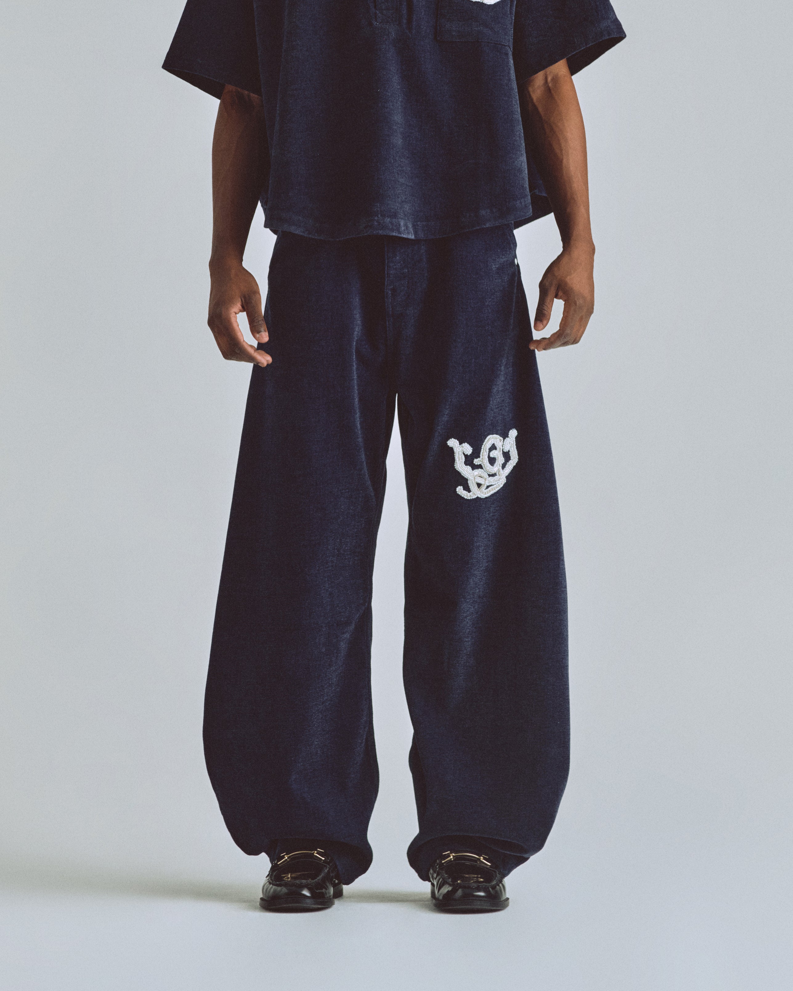 The Path Monogram Barrel Jean Blue The Path Monogram Barrel Jean Blue