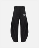 The Path Monogram Barrel Trouser Black / Chalk Line The Path Monogram Barrel Trouser Black / Chalk Line