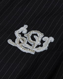 The Path Monogram Barrel Trouser Black / Chalk Line The Path Monogram Barrel Trouser Black / Chalk Line